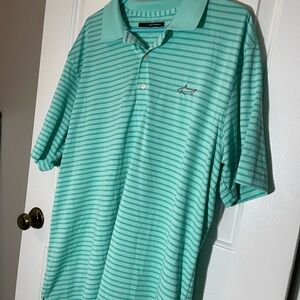 Greg Norman Collection Men's Aqua Striped Polo